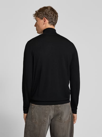 Fynch-Hatton Rollkragenpullover mit Label-Stitching Black 5