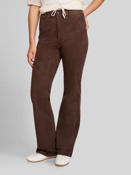 Tom Tailor Denim Regular Fit Leder- / Kunstlederhose mit Gesäßtaschen Dunkelbraun 4