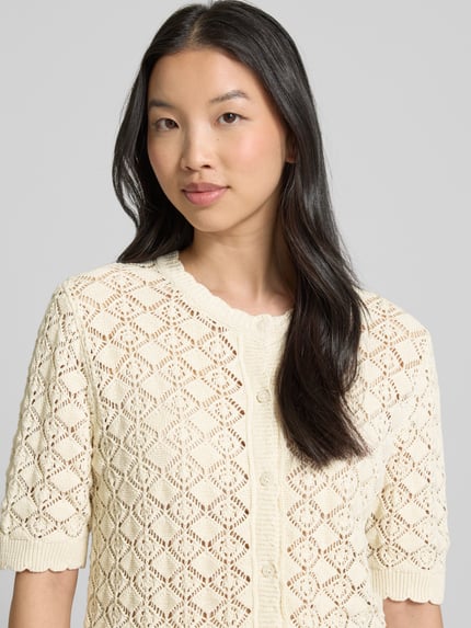 Selected Cardigan mit 1/2-Arm Modell 'SOFIA' Offwhite 3