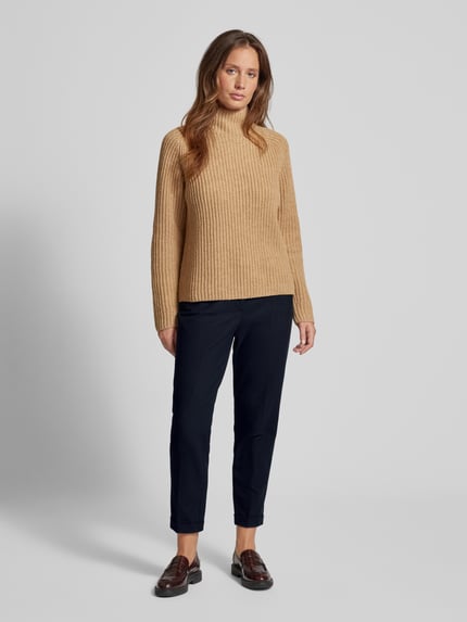 Raffaello Rossi Spodnie materiałowe o kroju tapered fit w kant model ‘UTE’ Granatowy 1