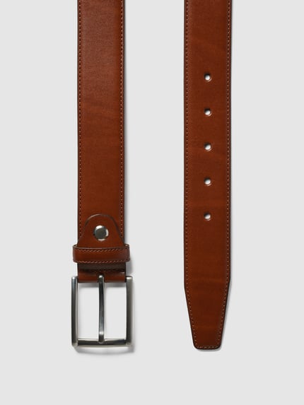 Christian Berg Men Riem met leer Middenbruin - 4