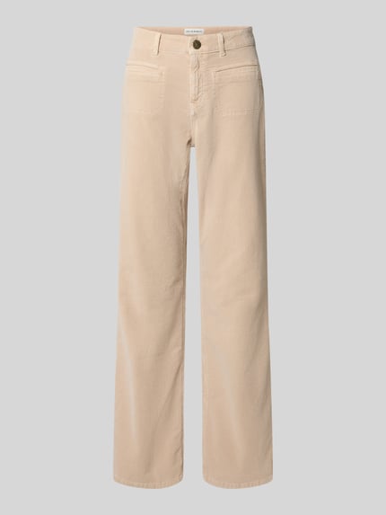 OPUS PANTS Flared fit corduroy broek met klepzakken, model 'Melly' Zand - 2