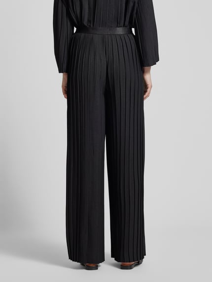 b.young Broek met plissévouwen en elastische band, model 'Janse' Zwart - 5