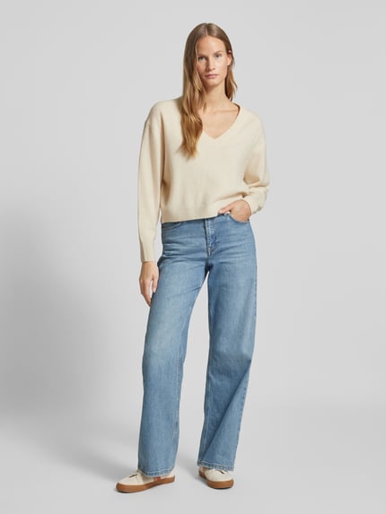 American Vintage Strickpullover aus Woll-Mix mit Kaschmir-Anteil Modell 'RAXOW' Sand 1