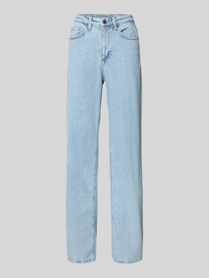 Produktfoto, Wide Leg Jeans aus Baumwoll-Mix Modell 'TESSA' von Vero Moda, efekt: jednolity kolor, krój wide fit, wysoki stan, 5 kieszeni, denim, mieszanka bawełny