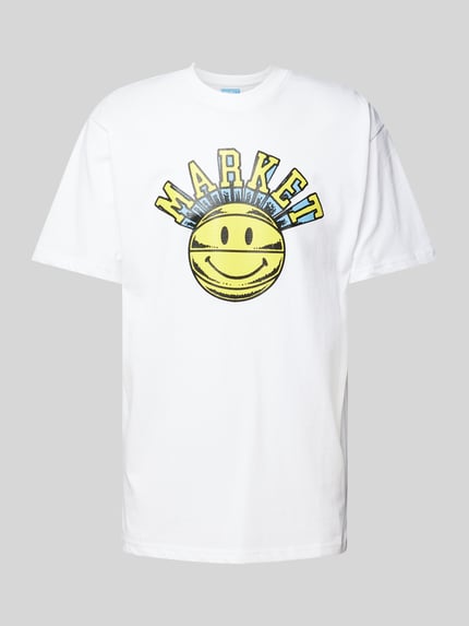 MARKET T-Shirt mit Rundhalsausschnitt Modell 'SMILEY' Weiss 2