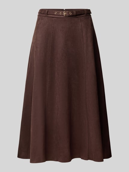 Midirok in leerlook met riem model 'Br44ittany' Shop The Look MANNEQUINE