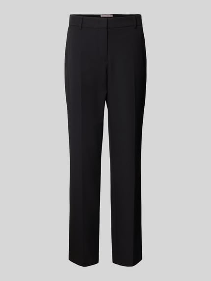 Productfoto, 'Hose mit Bügelfalten und Gesäßtasche' van Christian Berg Woman Selection in zwart, regular fit, viscosemix, met bies en achterzak.
