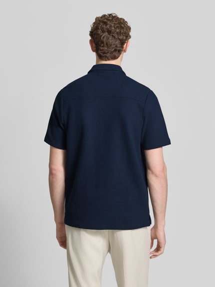 LERROS Regular Fit Freizeithemd mit Polokragen und Strukturmuster Marine 5