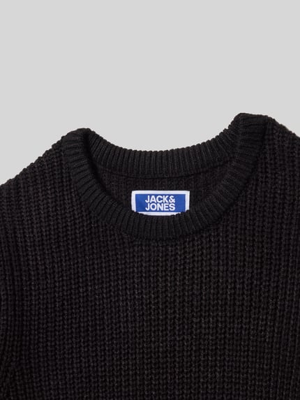 JACK & JONES Relaxed Fit Pullover in Strick-Optik Modell 'Kaito' Black 2