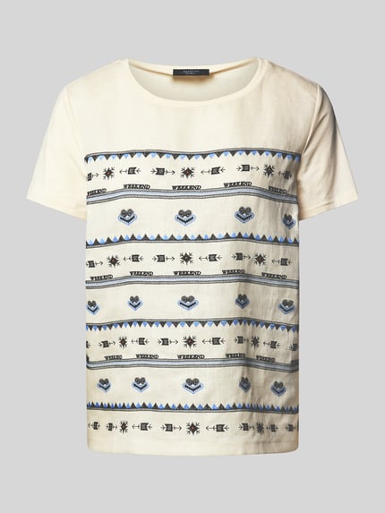 Weekend Max Mara T-Shirt mit Spitzenbesatz Modell 'BONDENO' Offwhite 2
