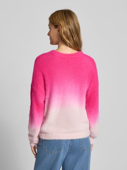 PIECES Loose Fit Strickpullover mit Farbverlauf Modell 'JALISA' Pink Melange 5