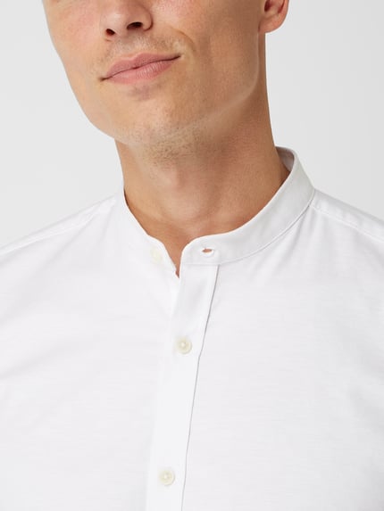Lindbergh Slim fit vrijetijdsoverhemd met opstaande kraag Wit - 3
