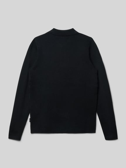 JACK & JONES Koszulka polo o kroju regular fit z efektem dzianiny model ‘Bradfort’ Czarny 3