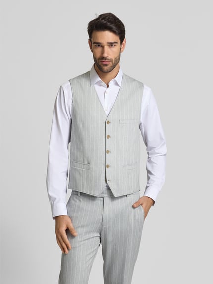 CG – CLUB of GENTS Gilet met strookzakken, model 'Mosley' Lindegroen - 4
