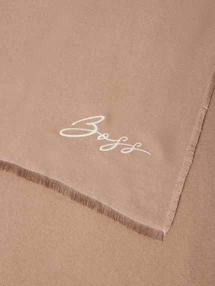 BOSS Orange Schal mit Logo-Schriftzug Modell 'Joely_2.0_60*190' Beige 2