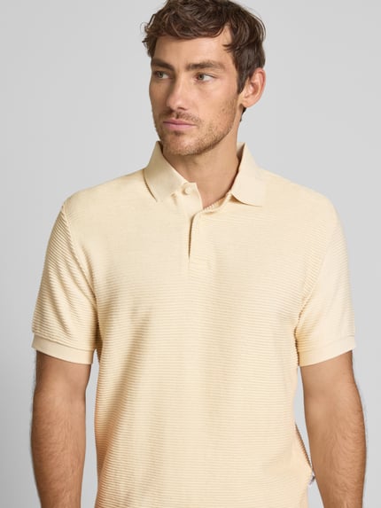 Selected Poloshirt mit kurzer Knopfleiste Modell 'JAY' Sand 3