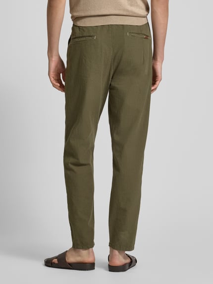 Colours & Sons Cropped Chino aus Leinen mit elastischem Bund Oliv 5