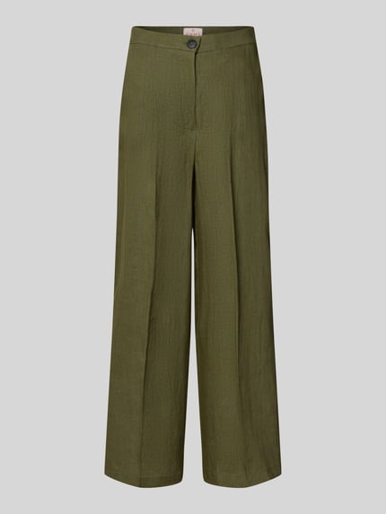 Wide Fit Leinenhose mit Bundfalten Modell 'CLAVA' Shop The Look MANNEQUINE