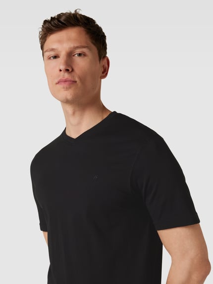 HECHTER PARIS T-Shirt mit V-Ausschnitt Black 3