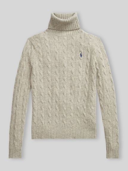 Polo Ralph Lauren Regular Fit Rollkragenpullover aus Woll-Kaschmir-Mix Beige Melange 2