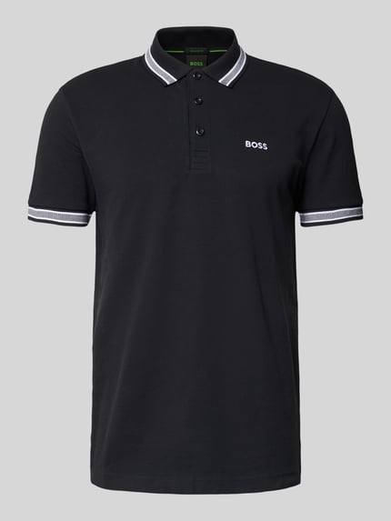 Produktfoto, Regular fit Heren Poloshirt van puur katoen, model 'Paddy' van BOSS met polokraag, knoopsluiting en labelstitching.