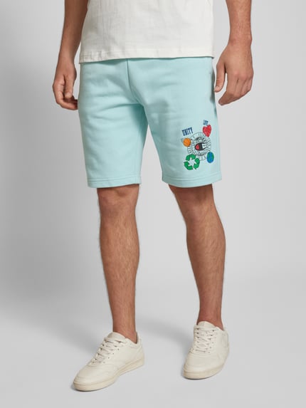 Champion Szorty z dzianiny dresowej kroju regular fit z nadrukiem z motywem Jasnoniebieski 4