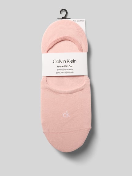 CK Calvin Klein Footies met gestikt logo model 'Footie' in set van 3 Lichtroze - 3