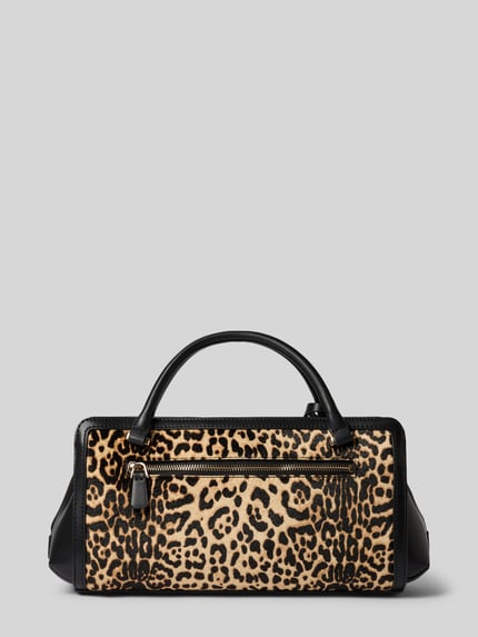 Productfoto, Shoulder Bag aus echtem Rindsleder Modell 'Audrey' van GUESS met dierenprint, logodetail, ritssluiting, afneembare schouderband, drukknoopsluiting, hoofdvak, breedte 31 cm, lengte 18 cm, diepte 13 cm, bandlengte 78 cm