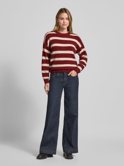 MSCH Copenhagen Gebreide pullover met wol, model 'Festina' Donkerrood - 1