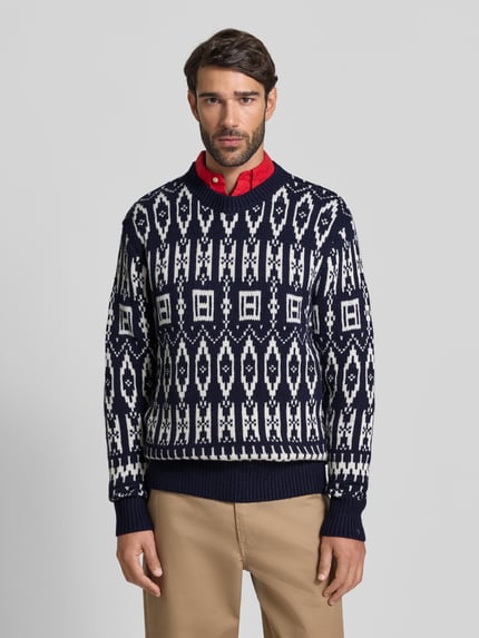 Tommy Hilfiger Relaxed fit gebreide pullover van wolmix Marineblauw - 4