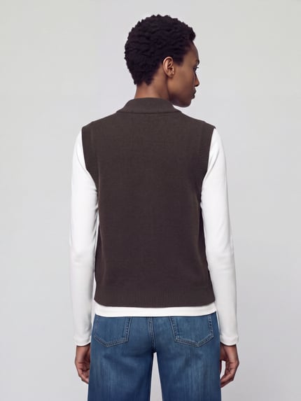 VERO MODA Strickweste mit V-Ausschnitt Schoko 5