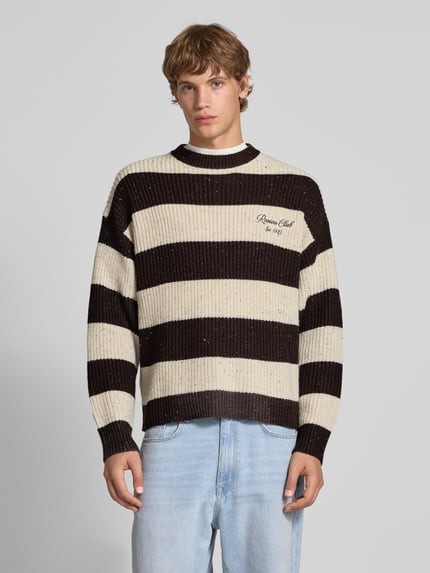 REVIEW Gebreide pullover met labelstitching Ecru - 4