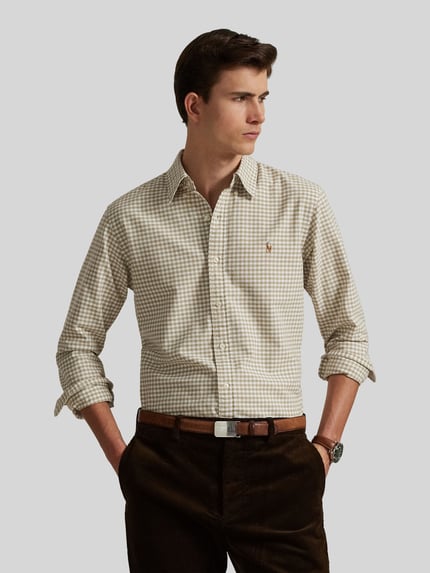 Polo Ralph Lauren Regular Fit Freizeithemd aus reiner Baumwolle Beige 4