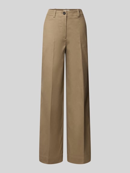 Wide leg broek van een mix van katoen en lyocell Shop The Look MANNEQUINE