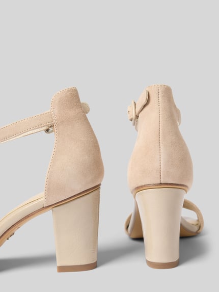Tamaris Sandalette aus Leder mit Blockabsatz Hellgrau 2