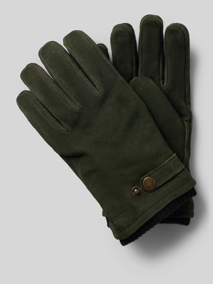 Hestra Handschoenen van echt leer model 'Bergvik' Donkergroen - 1