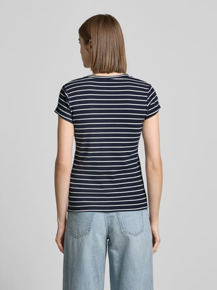Pepe Jeans T-shirt z okrągłym dekoltem model ‘MERIBEL’ Granatowy 5
