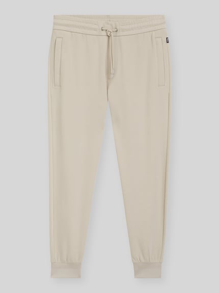 BOSS Jogpants o kroju regular fit z mieszanki bawełny model 'LAMONT' Beżowy 2