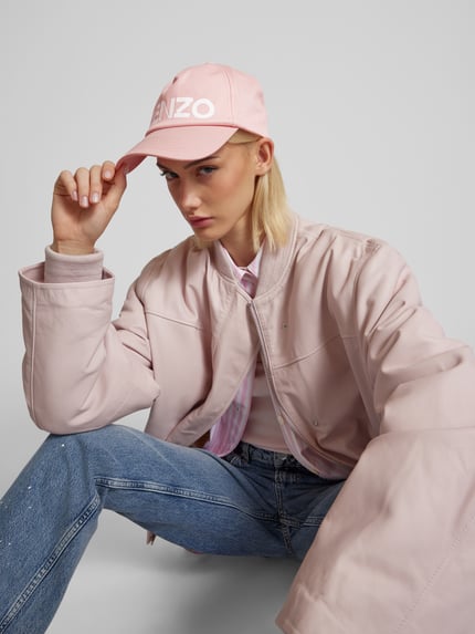 Kenzo Czapka z daszkiem z detalem z logo Różowy 1