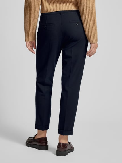 Raffaello Rossi Spodnie materiałowe o kroju tapered fit w kant model ‘UTE’ Granatowy 5