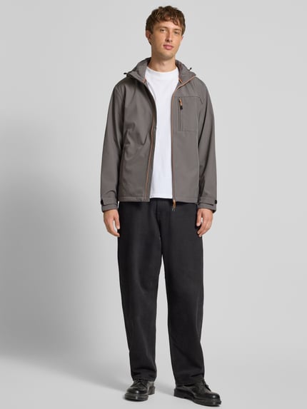 JACK & JONES Softshell-Jacke mit Brusttasche und Ärmelriegeln Mittelgrau 1