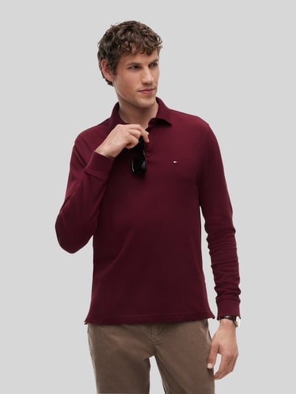 Tommy Hilfiger Regular Fit Poloshirt aus Baumwoll-Mix  Bordeaux 4
