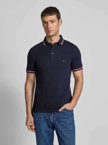 Tommy Hilfiger Slim fit poloshirt met logostitching Marineblauw - 4
