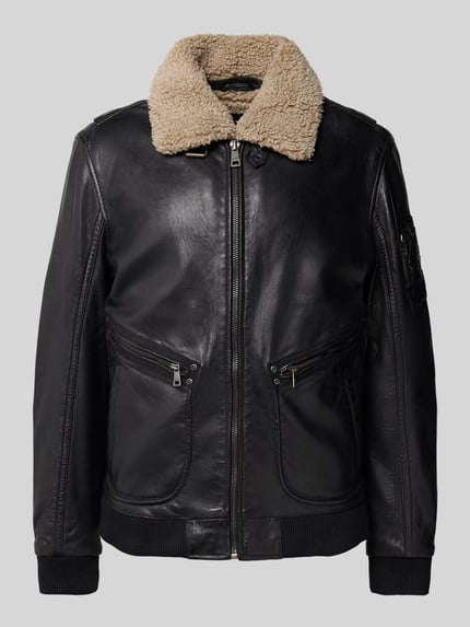 MAURITIUS Lederjacke mit Teddyfell Modell 'STARPILOT' Black 2