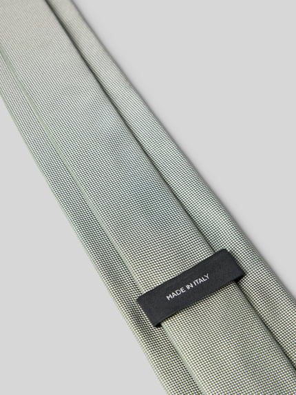 Produktfoto, Krawatte aus Seide-Mix Modell 'H-Tie 7,5 CM-262' von BOSS, feines strukturiertes Muster in hellgrau, glatte Textur, Herren Krawatte von BOSS
