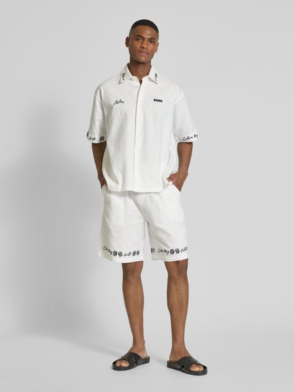 WOODBIRD Freizeithemd aus Leinen-Baumwoll-Mix Modell 'Wang' Offwhite 1