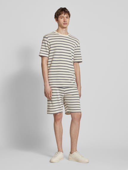 ONLY & SONS T-shirt met geribde ronde hals, model 'IAN' Offwhite - 1