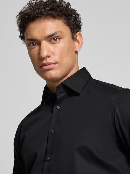 Christian Berg Men Regular Fit Businesshemd mit extra langem Arm Black 3