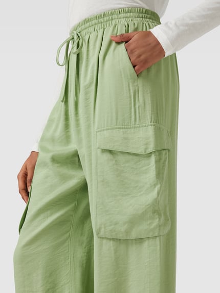 YAS High waist cargobroek met elastische band, model 'ABARA' Rietgroen - 3
